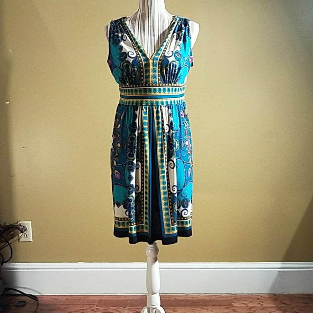 Multi colored Border print dress